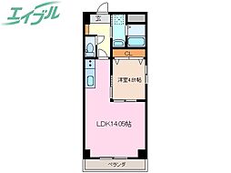 S-FORT四日市zeal 1LDKの間取図画像