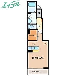サンエステート ワンルームの間取図画像