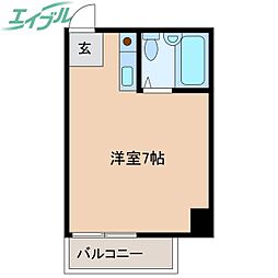 シティライフ四日市 ワンルームの間取図画像