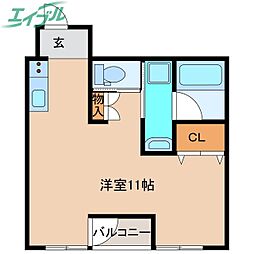 ベース四日市 ワンルームの間取図画像