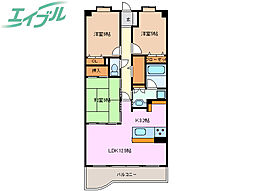 ライオンズマンション四日市　504号室 5階3LDKの間取り