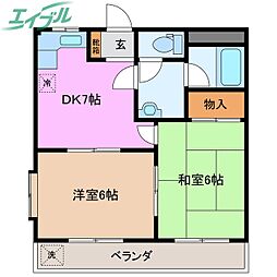 エクセルハイムユウＢ棟 2階/-