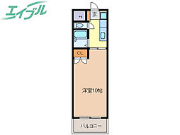 エルフィン 2階1Kの間取り