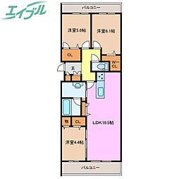 シャーメゾンソレイユ 2階3LDKの間取り