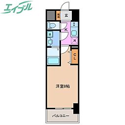 S-RESIDENCE四日市市堀木amante(アマンテ) 1Kの間取図画像