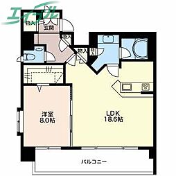 鵜の森レジデンスＵＲＢＡＮ　ＳＴＡＧＥ30 7階1LDKの間取り