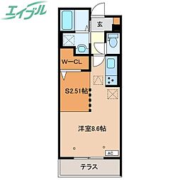 エスペランサS8 ワンルームの間取図画像
