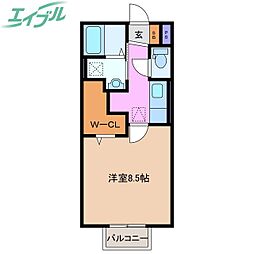 アルディーラ伊倉B 1Kの間取図画像