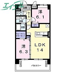 M's25 2LDKの間取図画像