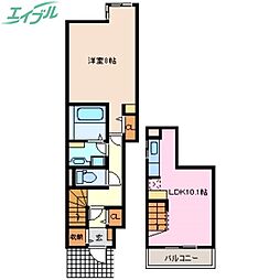 ラメゾンデュベルアルブル 1LDKの間取図画像