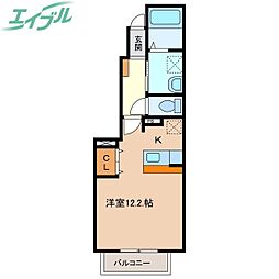 エアリー谷口B ワンルームの間取図画像