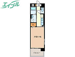 サンルミエール 1Kの間取図画像