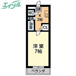 ベル・サーヤ 1Kの間取図画像