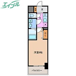 S-RESIDENCE四日市市堀木amante(アマンテ) 1Kの間取図画像