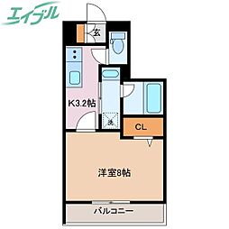 ルミエマサール 1Kの間取図画像