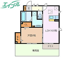 エムケーシープ 1LDKの間取図画像