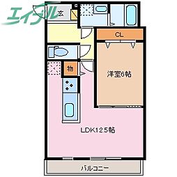 グラン・ルミエール 1LDKの間取図画像