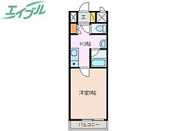 T'Sスクエアー 1Kの間取図画像