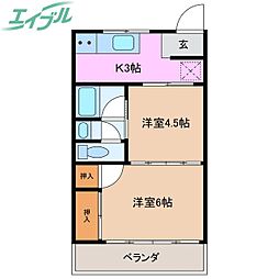 コーポITO 2Kの間取図画像