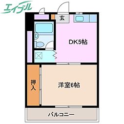 寿ハイツ 1DKの間取図画像
