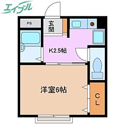 タウニー21 1Kの間取図画像