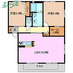 カルチェ・ブランF棟 2階