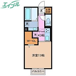IndianapolisNoir 1Kの間取図画像