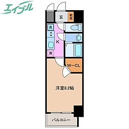 S-RESIDENCE四日市市堀木amante(アマンテ) 1Kの間取図画像