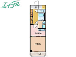 ディバインライト 1DKの間取図画像