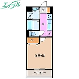 ベレッツァ四日市ときわ 1Kの間取図画像