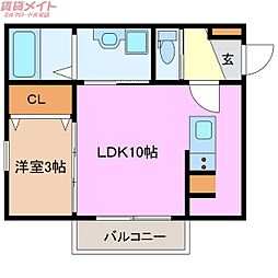 Ｍｅｒｖｅｉｌｌｅ御薗 3階1LDKの間取り