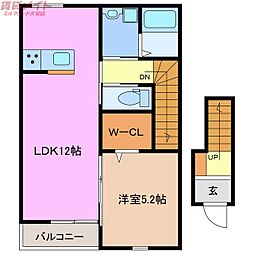 S・Hills 2階1LDKの間取り