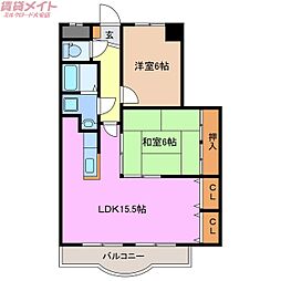 Ｆｏｎｔａｉｎｅ 2階2LDKの間取り