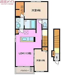 グレイス・アベニューM1 2LDKの間取図画像