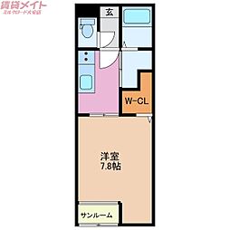 アパート 1Kの間取図画像