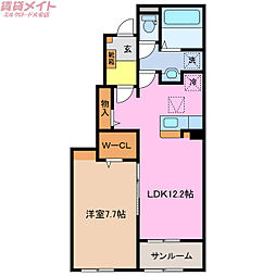ラ・プルミエール和貴B 1LDKの間取図画像
