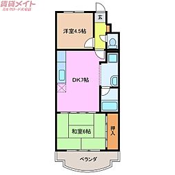 エスポア菰野 2DKの間取図画像