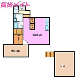 Olive　Maison 2階1LDKの間取り