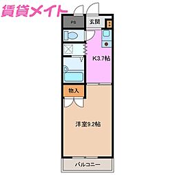 BelleDemeure 1Kの間取図画像