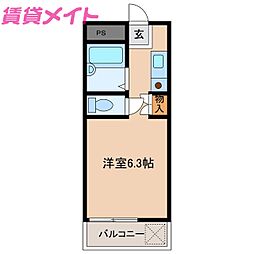 KOMO ワンルームの間取図画像