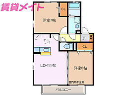 ジュリエッタB 2LDKの間取図画像