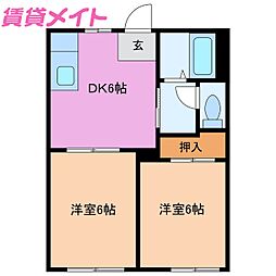 ファミール本郷C 2DKの間取図画像