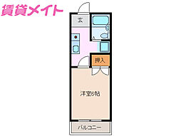 ドミール八王子 1Kの間取図画像
