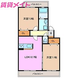 エクセレント室山 B棟 3階/-