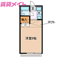 レジデンス北五味塚 ワンルームの間取図画像
