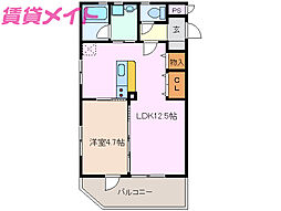 トゥインクルパーク 1LDKの間取図画像