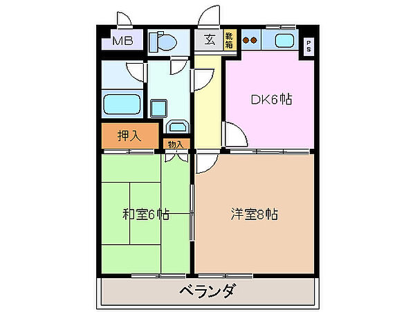 三重県四日市市楠町南川(賃貸マンション2DK・3階・45.36㎡)の写真 その2