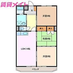 アバンハウス2 3LDKの間取図画像