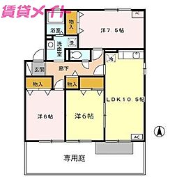 ロイヤルコート 3LDKの間取図画像