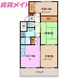 ティーグルアヴァンセ 3DKの間取図画像